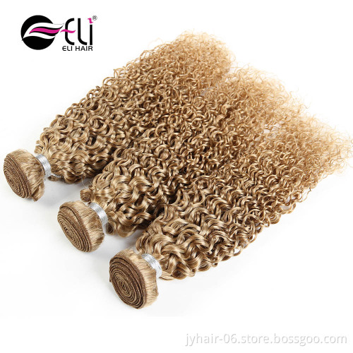 honey blonde brazilian hair weave super curly kinky hair beauty fashion hair weave color #27
